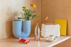 Alessi La Conica Manico Lungo Espressokocher, Stahl, Hellblau -Alessi Verkaufsgeschäft FDS ruoka Alessi13