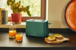 Alessi Plissé Toaster, Grün -Alessi Verkaufsgeschäft MDL08GR amb H